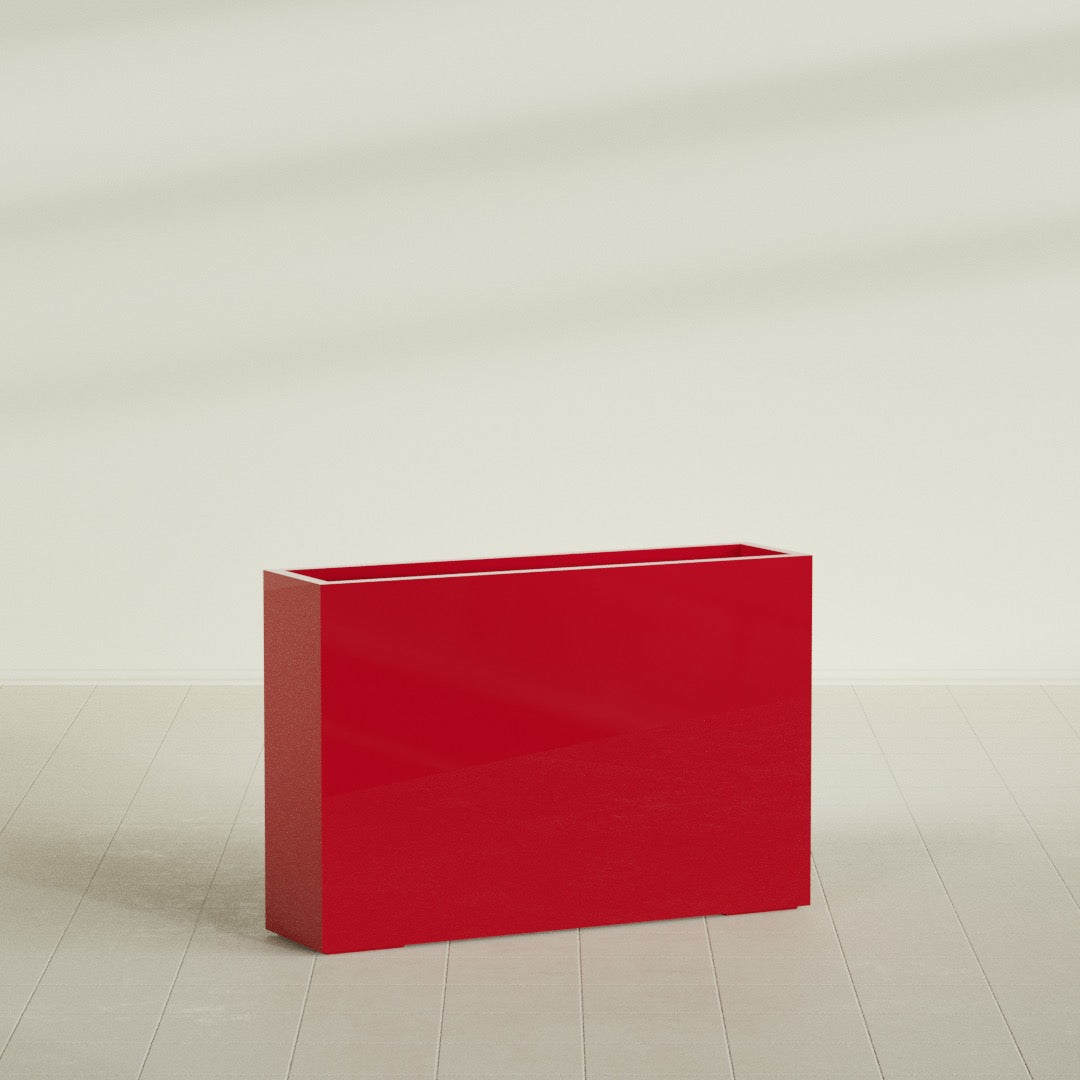 Delray Extra Large Long Rectangle Fiberglass Planter - 48 in x 12 in x 32 in - Gloss Red - Gloss Red,48 in x 12 in x 32 in