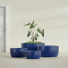 Casablanca Large Round Low Bowl Fiberglass Planter - 36 in x 36 in x 18 in - Matte Cobalt Blue - Matte Cobalt Blue,36 in x 36 in x 18 in