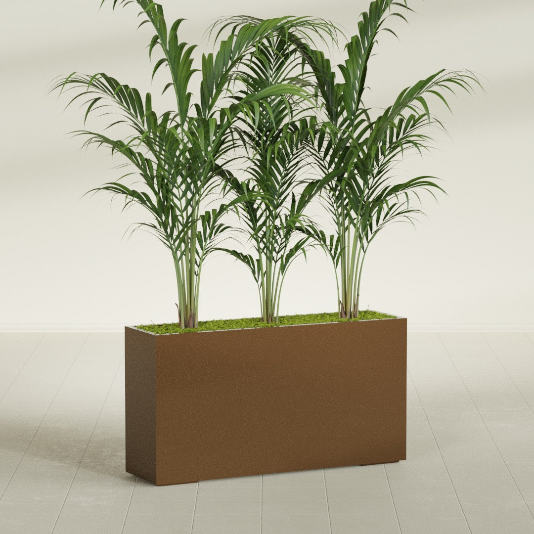 Potsdam Extra Large Long Rectangle Fiberglass Planter - 60 in x 16 in x 32 in - Metallic Bronze - Metallic Bronze,60 in x 16 in x 32 in