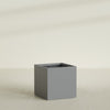 Montroy Large Cube Square Fiberglass Planter - 36 in x 36 in x 36 in - Metallic Gunmetal - Metallic Gunmetal,36 in x 36 in x 36 in
