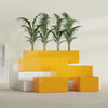 Torino Extra Large Wide Rectangle Fiberglass Planter - 72 in x 24 in x 18 in - Gloss Saffron - Gloss Saffron,72 in x 24 in x 18 in