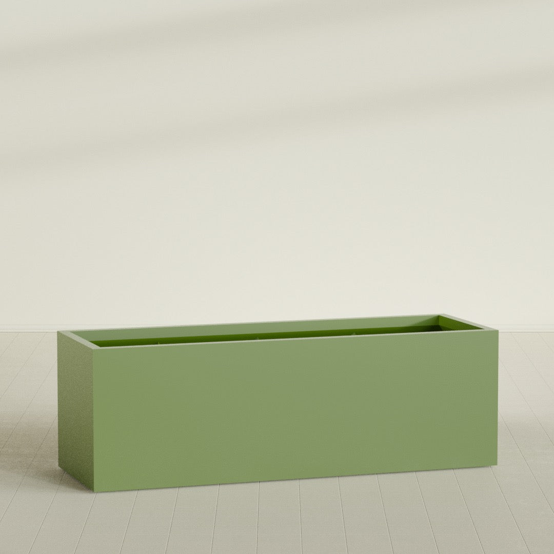 Granada Extra Large Long Rectangle Fiberglass Planter - 72 in x 24 in x 24 in - Satin Green - Satin Green,72 in x 24 in x 24 in
