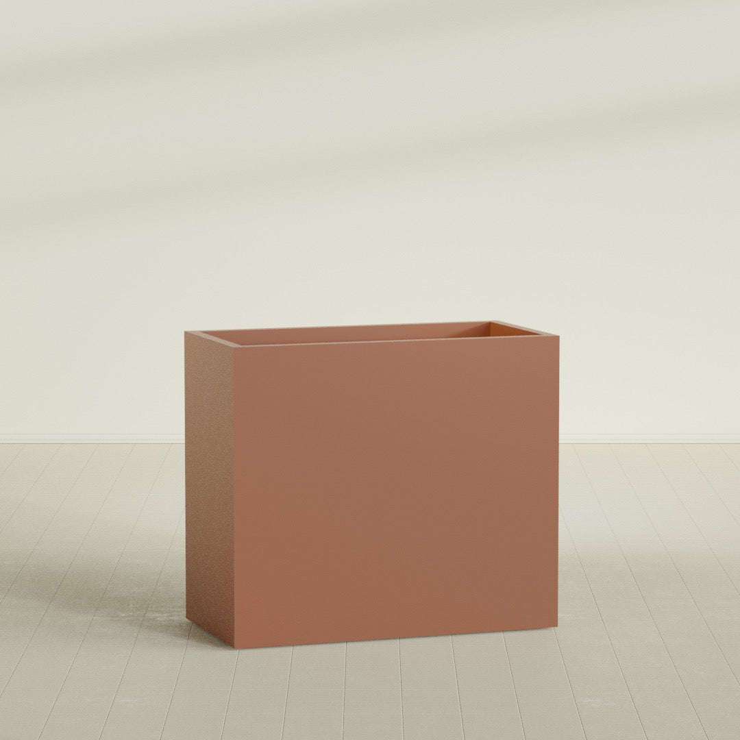 Darwin Extra Large Rectangle Fiberglass Planter - 48 in x 24 in x 42 in - Matte Terracotta - Matte Terracotta,48 in x 24 in x 42 in