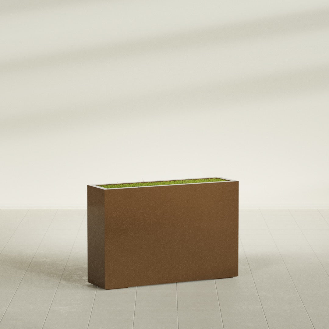 Milano Large Narrow Rectangle Fiberglass Planter - 36 in x 10 in x 24 in - Metallic Bronze - Metallic Bronze,36 in x 10 in x 24 in
