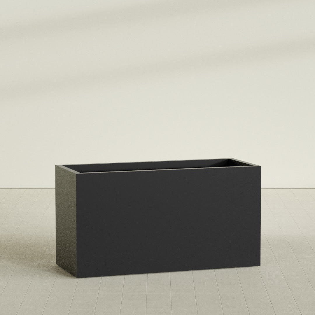 Brisbane Extra Large Long Rectangle Fiberglass Planter - 60 in x 24 in x 32 in - Matte Black - Matte Black,60 in x 24 in x 32 in