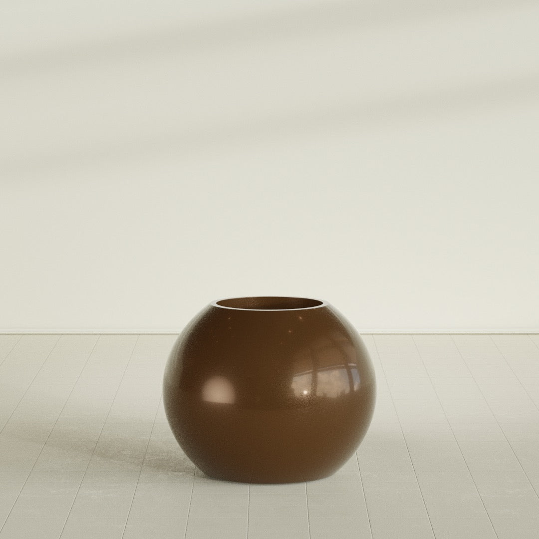 Globe Large Sphere Fiberglass Planter - 30 in x 30 in x 24 in - Metallic Bronze - Metallic Bronze,30 in x 30 in x 24 in