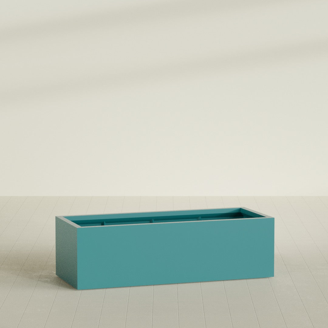Torino Extra Large Wide Rectangle Fiberglass Planter - 60 in x 24 in x 18 in - Satin Sea Foam - Satin Sea Foam,60 in x 24 in x 18 in