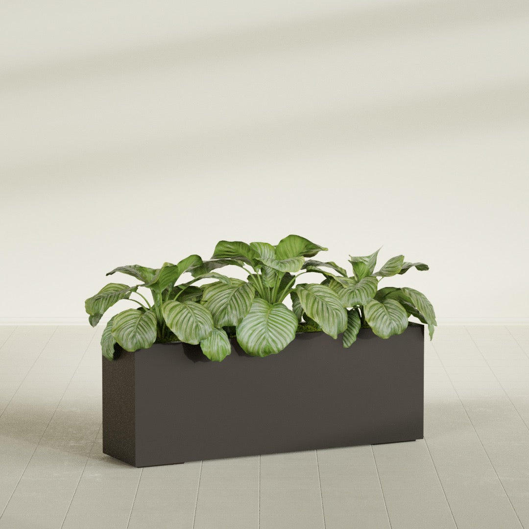 Miami Extra Large Narrow Rectangle Fiberglass Planter - 48 in x 12 in x 18 in - Matte Brown - Matte Brown,48 in x 12 in x 18 in