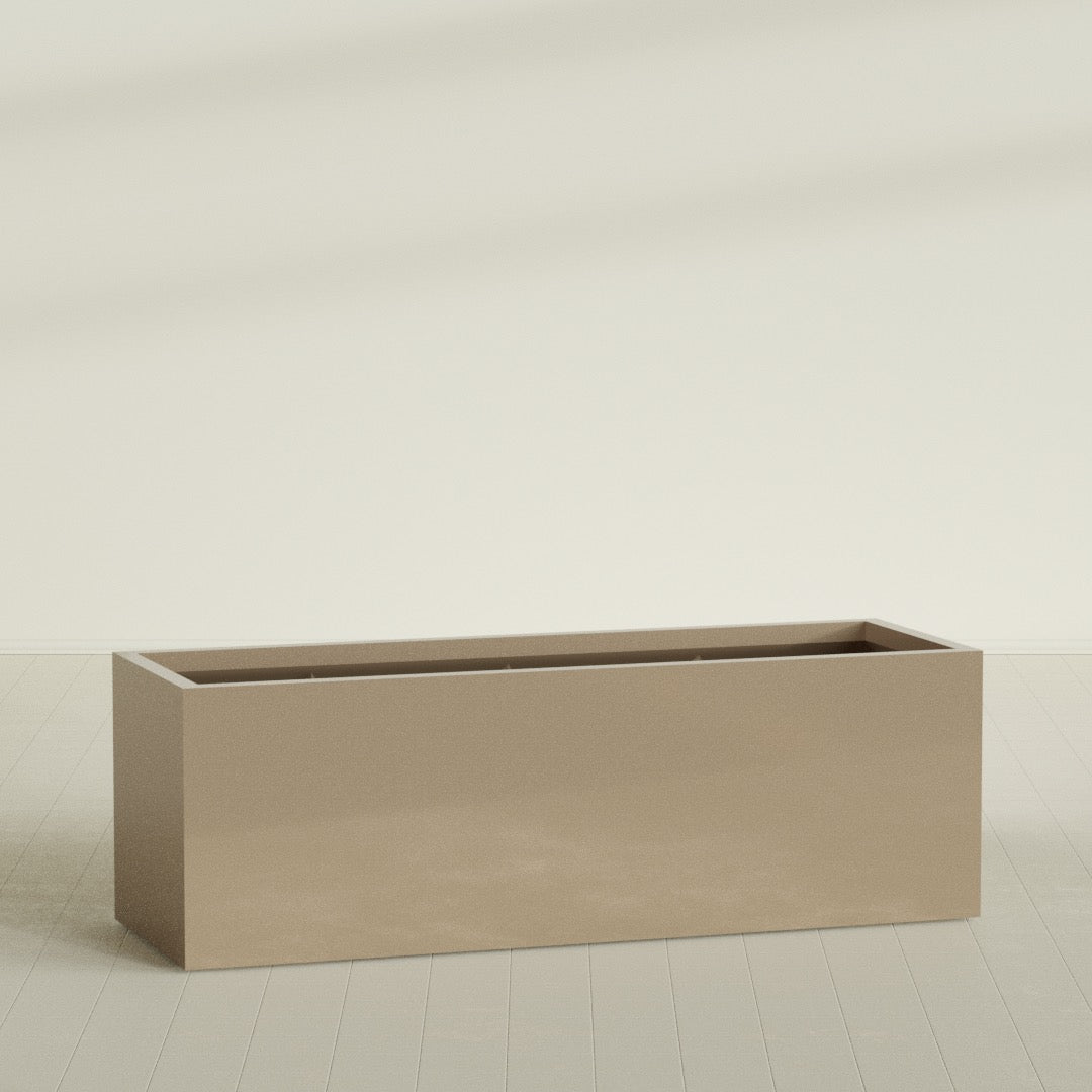 Granada Extra Large Long Rectangle Fiberglass Planter - 72 in x 24 in x 24 in - Metallic Gold - Metallic Gold,72 in x 24 in x 24 in