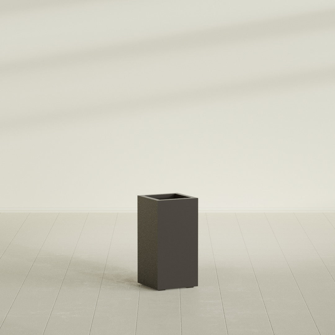 Hollywood Medium Rectangle Fiberglass Planter - 12 in x 12 in x 24 in - Matte Brown - Matte Brown,12 in x 12 in x 24 in