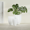 Alicante Small Round Fiberglass Planter - 15 in x 15 in x 21 in - Gloss White - Gloss White,15 in x 15 in x 21 in
