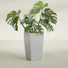 Toulan Large Tall Tapered Square Fiberglass Planter - 16 in x 16 in x 30 in - Metallic Silver - Metallic Silver,16 in x 16 in x 30 in