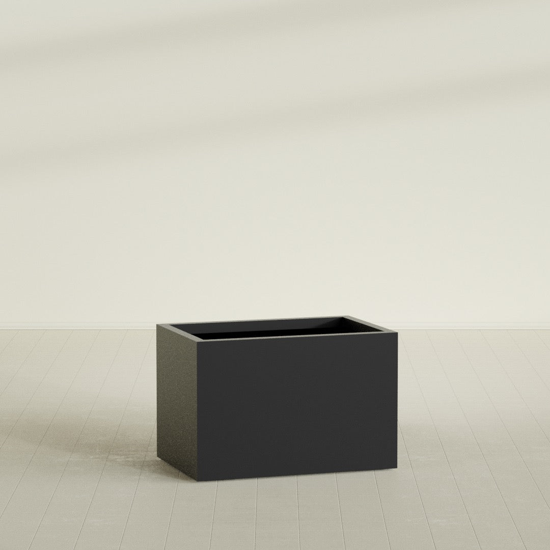 Granada Large Rectangle Fiberglass Planter - 36 in x 24 in x 24 in - Matte Black - Matte Black,36 in x 24 in x 24 in