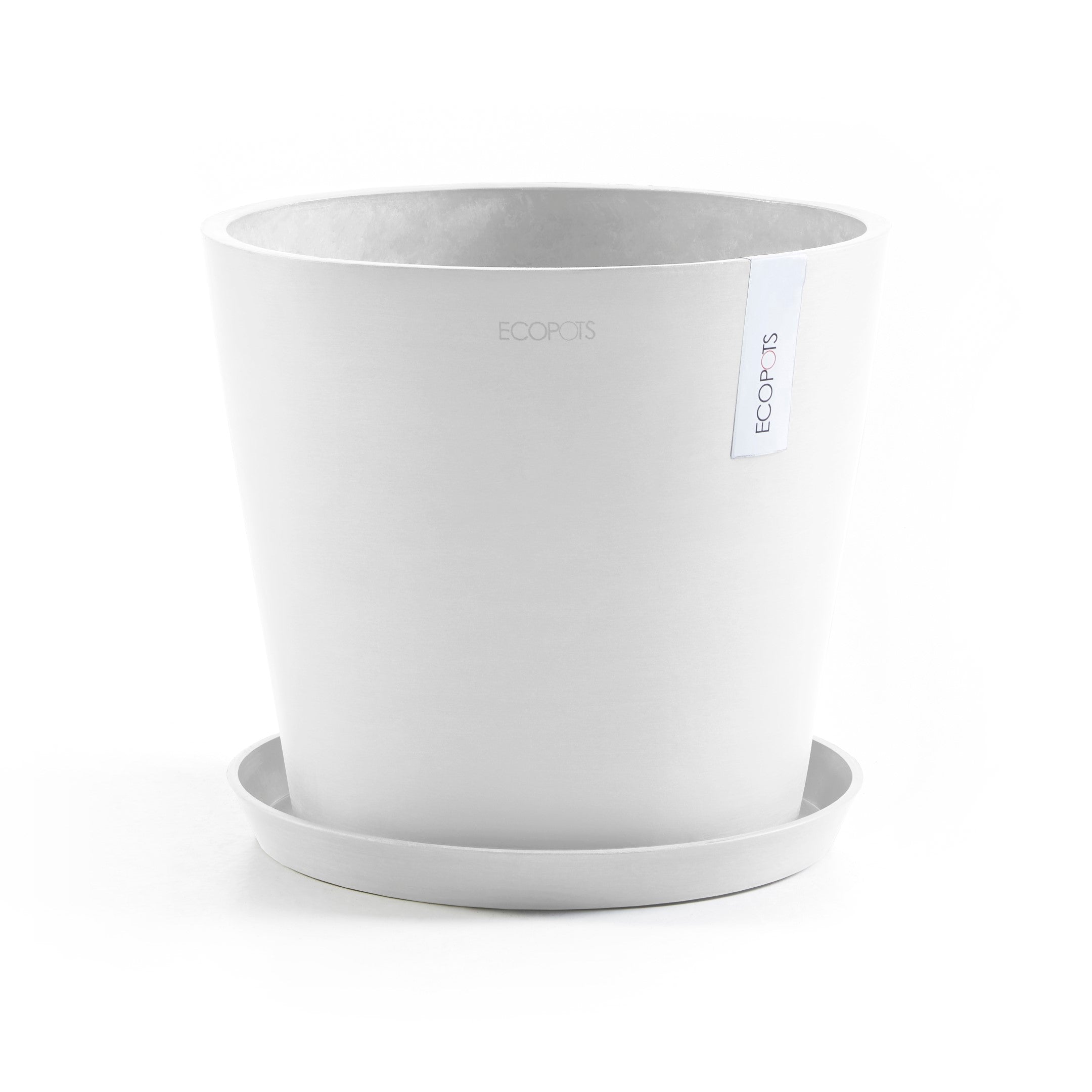 Amsterdam Small Round Planter - 11.8 in x 11.8 in x 10.5 in - Planter + Saucer - Pure White - Pure White,11.75 in x 11.75 in x 10.5 in,Planter + Saucer