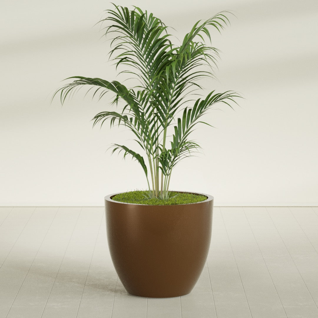 Wannsee Large Round Fiberglass Planter - 39 in x 39 in x 34 in - Metallic Bronze - Metallic Bronze,39 in x 39 in x 34 in