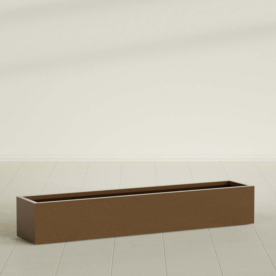 Cuba Extra Large Long Rectangle Fiberglass Planter - 72 in x 14 in x 12 in - Metallic Bronze - Metallic Bronze,72 in x 14 in x 12 in