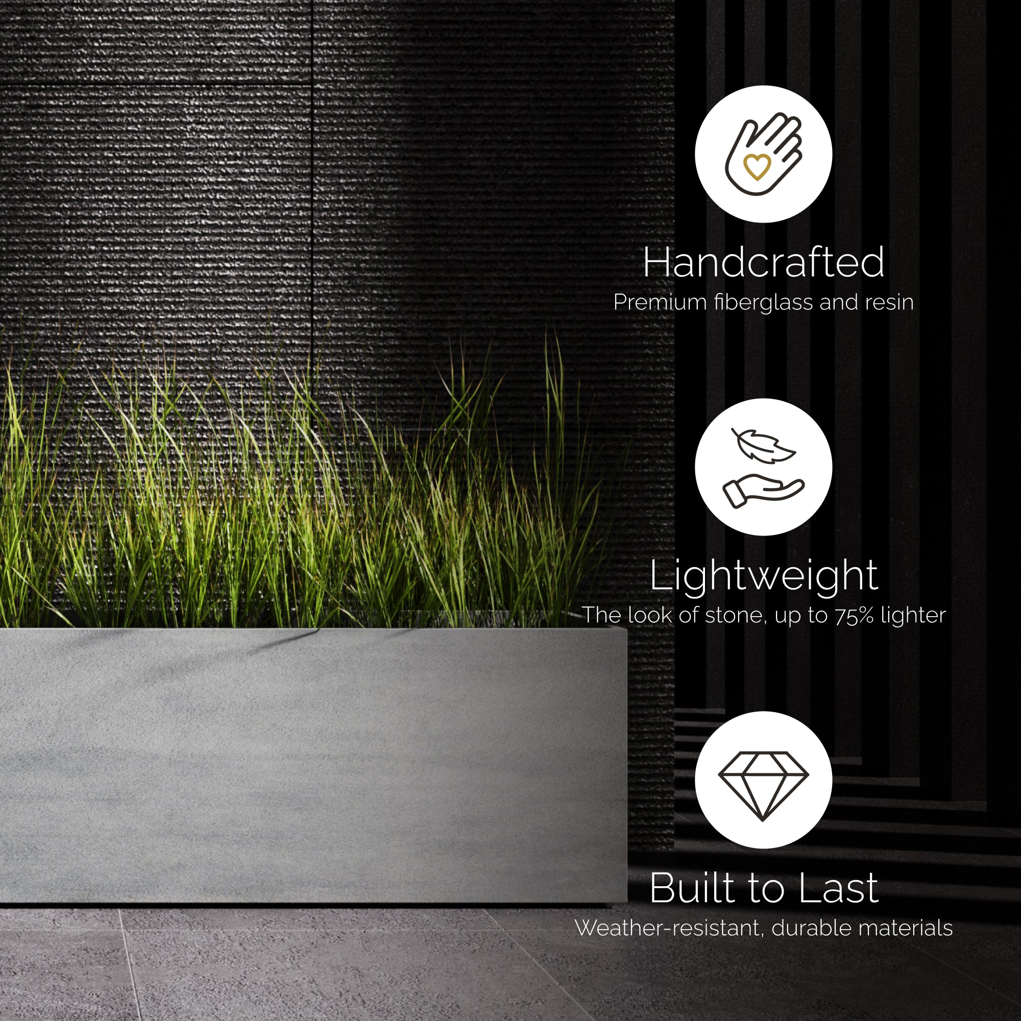 Reglito Cube - 19.7in x 19.7in x 20.3in - Carbon Stone - Carbon Stone,19.7 in x 19.7 in x 20.3 in