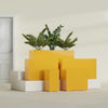 Potsdam Extra Large Long Rectangle Fiberglass Planter - 60 in x 16 in x 32 in - Gloss Saffron - Gloss Saffron,60 in x 16 in x 32 in