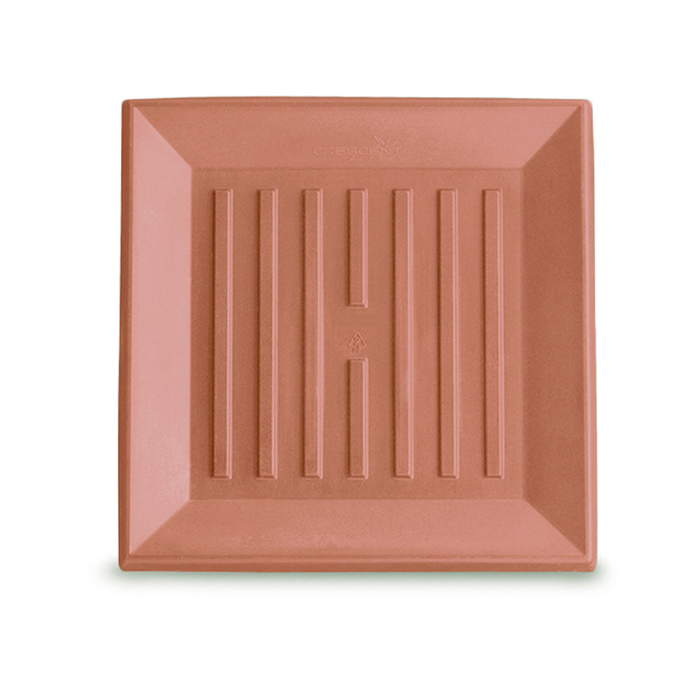 Square Plastic Plant Saucer - 12.75" Square - Weathered Terracotta - Weathered Terracotta,16.5 in x 16.5 in x 1.25 in