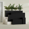 Hollywood Large Narrow Rectangle Fiberglass Planter - 36 in x 12 in x 24 in - Matte Black - Matte Black,36 in x 12 in x 24 in