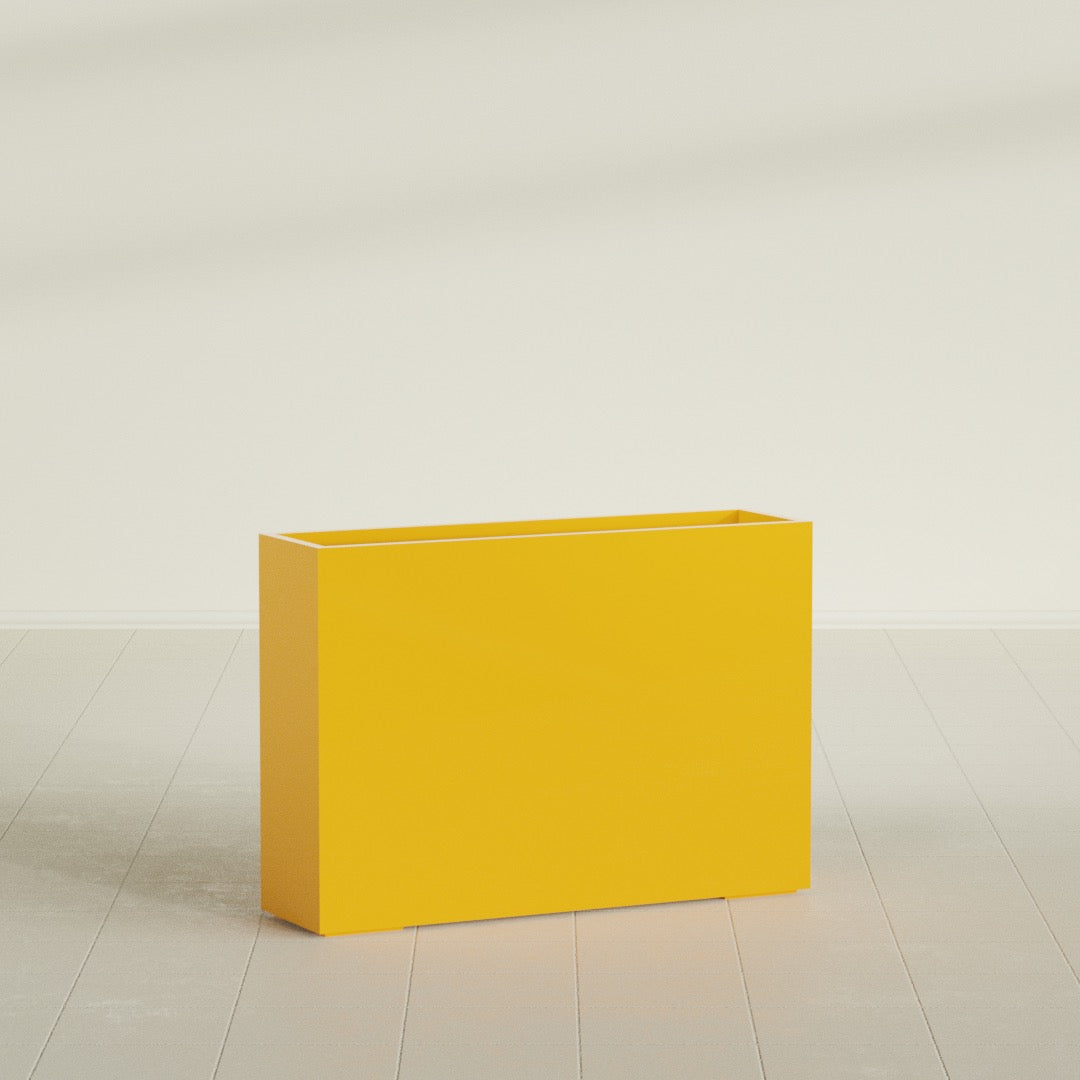Perth Extra Large Long Rectangle Fiberglass Planter - 60 in x 16 in x 42 in - Gloss Saffron - Gloss Saffron,60 in x 16 in x 42 in