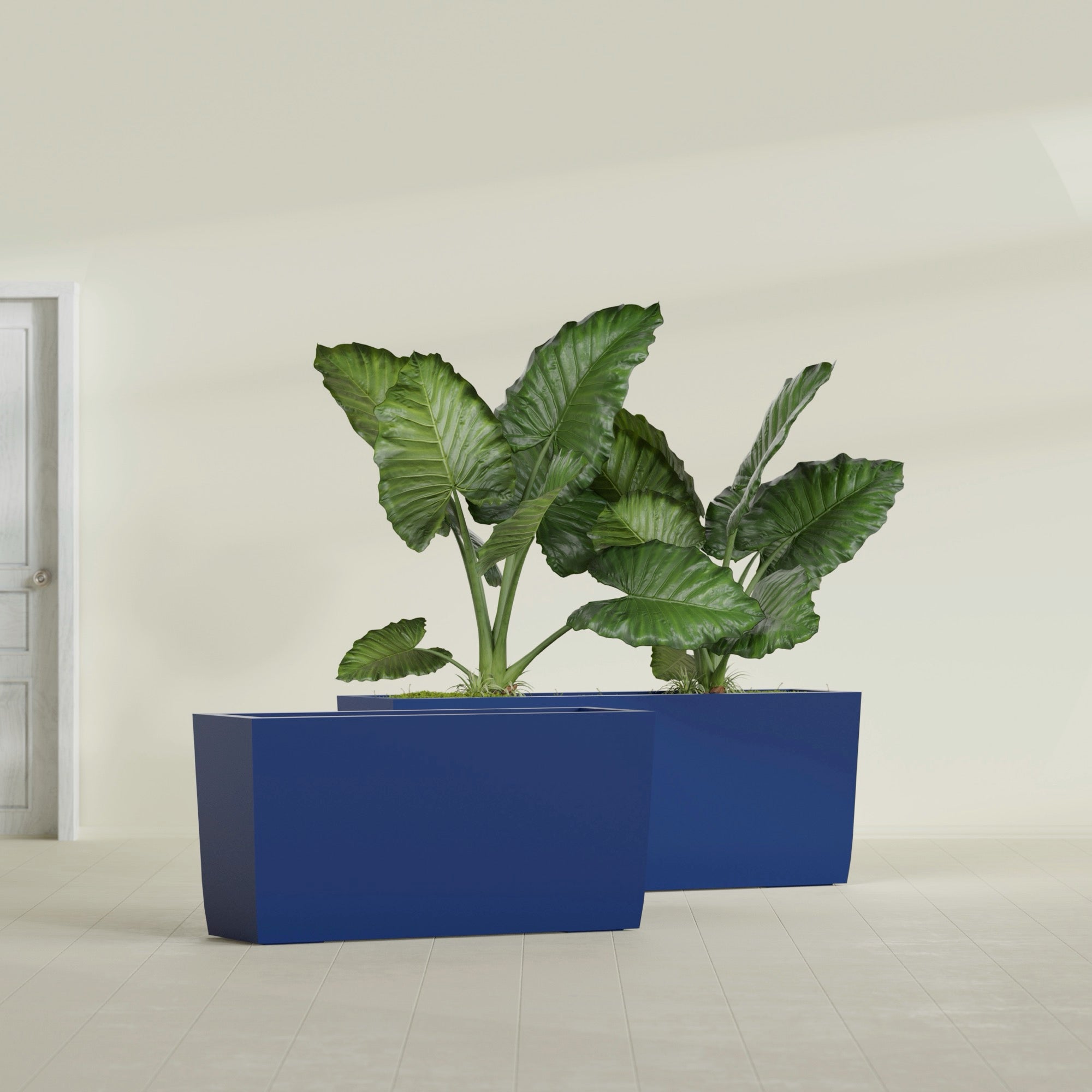 Panama Large Long Rectangle Fiberglass Planter - 36 in x 12 in x 18 in - Matte Cobalt Blue - Matte Cobalt Blue,36 in x 12 in x 18 in