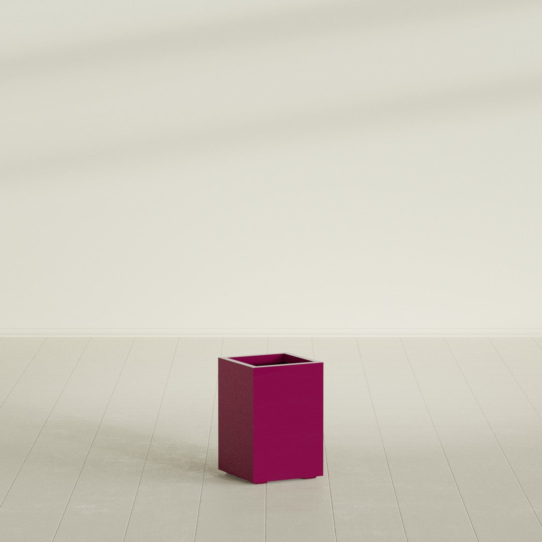 Tolga Medium Rectangle Fiberglass Planter - 16 in x 16 in x 24 in - Gloss Eggplant - Gloss Eggplant,16 in x 16 in x 24 in