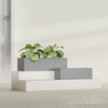 Reade Small Tabletop Rectangle Fiberglass Planter - 14 in x 5 in x 4.3 in - Metallic Gunmetal - Metallic Gunmetal,14 in x 5 in x 4.3 in