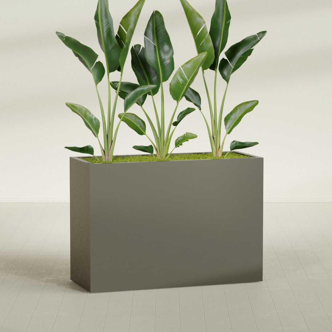 Darwin Extra Large Long Rectangle Fiberglass Planter - 60 in x 24 in x 42 in - Matte Bronze - Matte Bronze,60 in x 24 in x 42 in