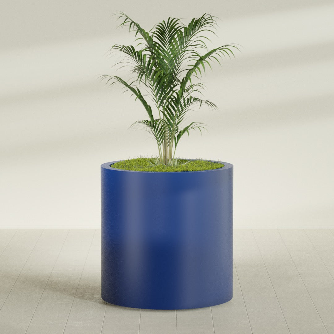 Rio Grande Large Round Fiberglass Planter - 30 in x 30 in x 32 in - Matte Cobalt Blue - Matte Cobalt Blue,30 in x 30 in x 32 in
