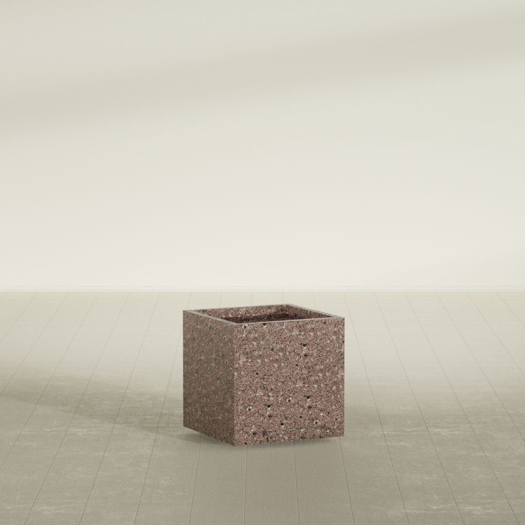ProTone Fiberglass Premium Finish Medium Cube Square Planter - 24 in x 24 in x 24 in - StoneLight - Sunstone - StoneLight - Sunstone,24 in x 24 in x 24 in