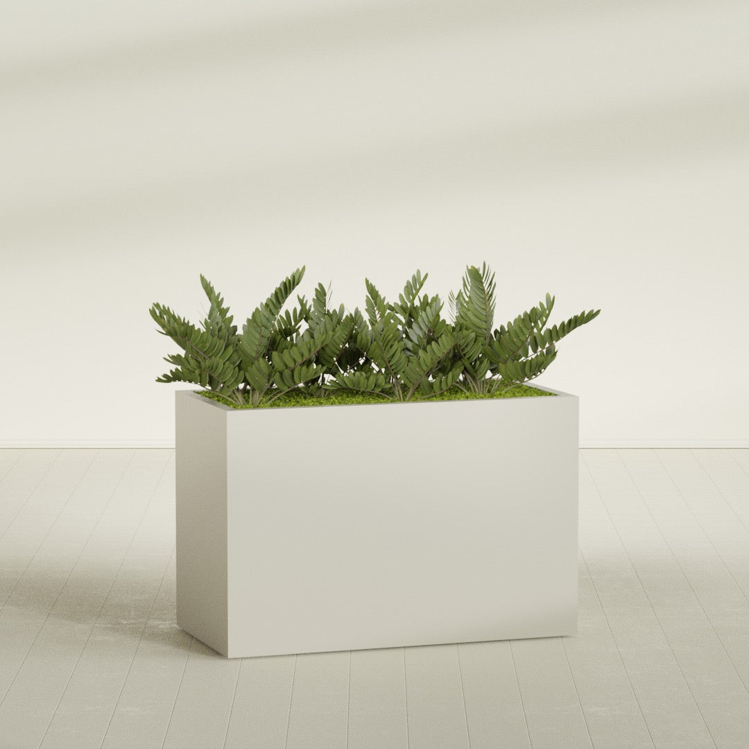 Brisbane Extra Large Long Rectangle Fiberglass Planter - 48 in x 24 in x 32 in - Satin Beige - Satin Beige,48 in x 24 in x 32 in