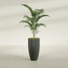 San Jose Large Tall Round Fluted Fiberglass Planter - 16 in x 16 in x 30 in - Matte Charcoal - Matte Charcoal,16 in x 16 in x 30 in