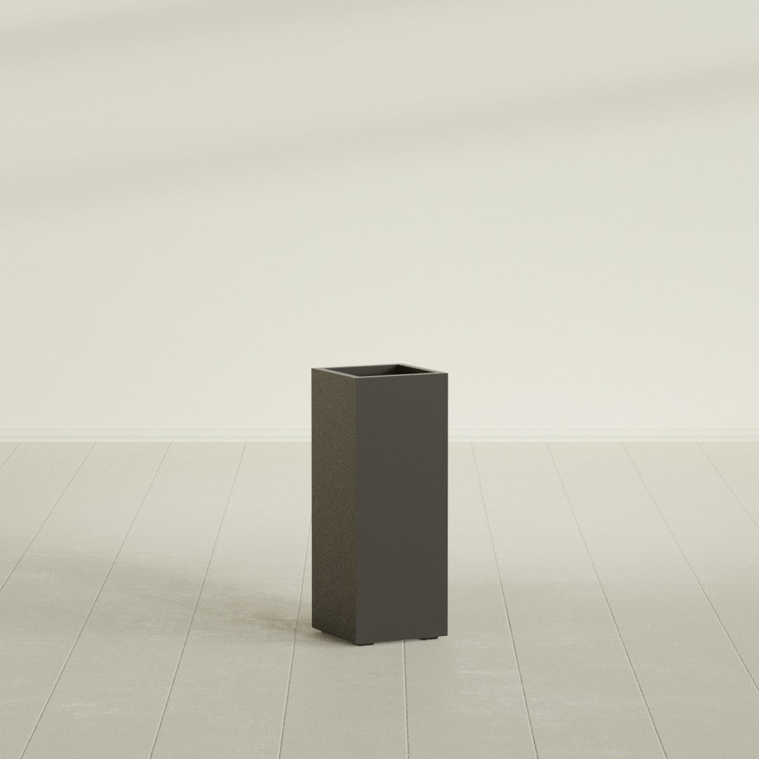 Perth Large Tall Rectangle Fiberglass Planter - 16 in x 16 in x 42 in - Matte Brown - Matte Brown,16 in x 16 in x 42 in