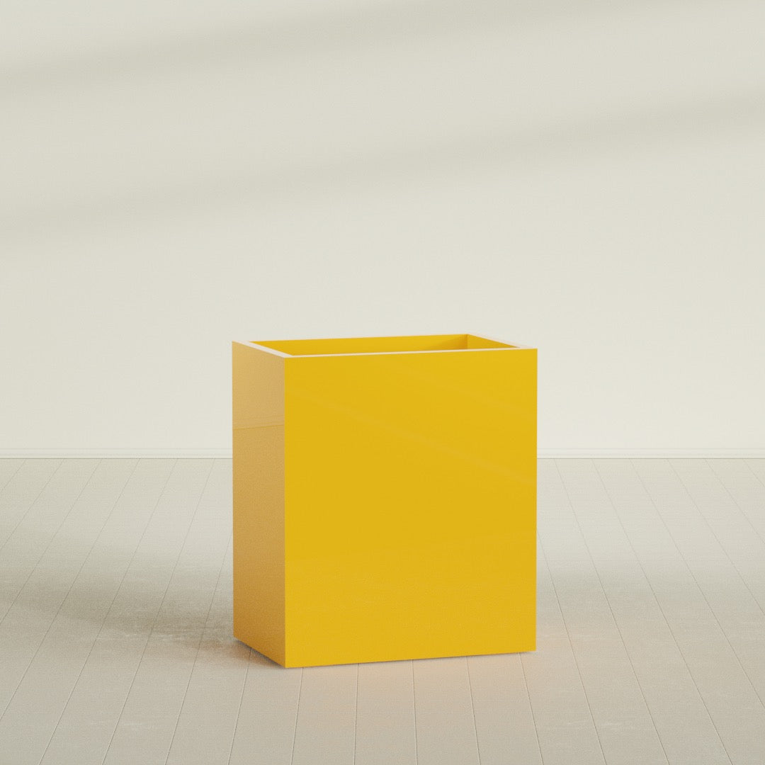 Darwin Large Rectangle Fiberglass Planter - 36 in x 24 in x 42 in - Gloss Saffron - Gloss Saffron,36 in x 24 in x 42 in