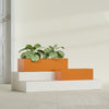 Reade Small Tabletop Rectangle Fiberglass Planter - 14 in x 5 in x 4.3 in - Gloss Tangerine - Gloss Tangerine,14 in x 5 in x 4.3 in