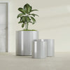 Rio Grande Medium Round Fiberglass Planter - 22 in x 22 in x 22 in - Metallic Silver - Metallic Silver,22 in x 22 in x 22 in
