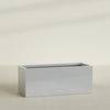 Granada Extra Large Long Rectangle Fiberglass Planter - 60 in x 24 in x 24 in - Metallic Silver - Metallic Silver,60 in x 24 in x 24 in