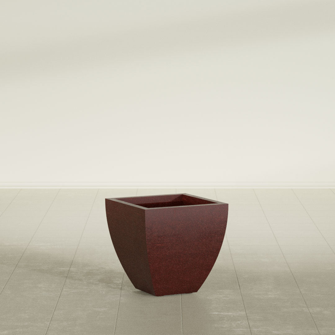 ProTone Fiberglass Premium Finish Tapered Square Square Planter - 16 in x 16 in x 16 in - Weathered Steel - Rust - Weathered Steel - Rust,16 in x 16 in x 16 in