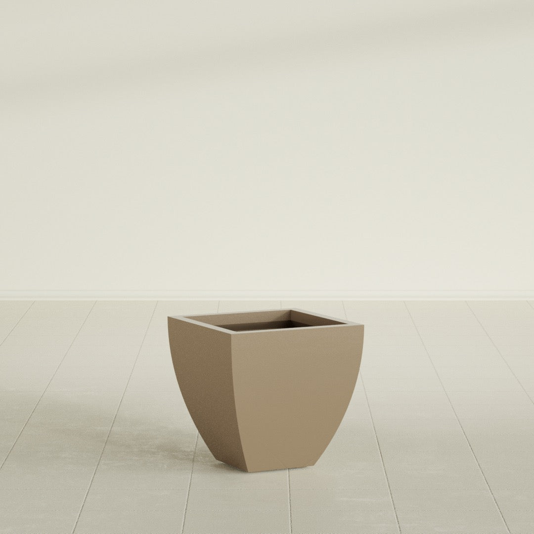 Lima Small Tapered Square Fiberglass Planter - 16 in x 16 in x 16 in - Metallic Gold - Metallic Gold,16 in x 16 in x 16 in