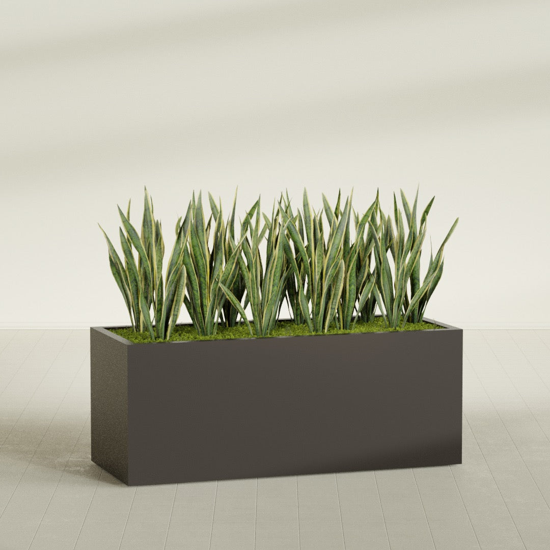Granada Extra Large Long Rectangle Fiberglass Planter - 60 in x 24 in x 24 in - Matte Brown - Matte Brown,60 in x 24 in x 24 in