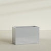 Brisbane Extra Large Long Rectangle Fiberglass Planter - 48 in x 24 in x 32 in - Metallic Silver - Metallic Silver,48 in x 24 in x 32 in