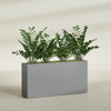 Milano Extra Large Narrow Rectangle Fiberglass Planter - 48 in x 10 in x 24 in - Metallic Gunmetal - Metallic Gunmetal,48 in x 10 in x 24 in