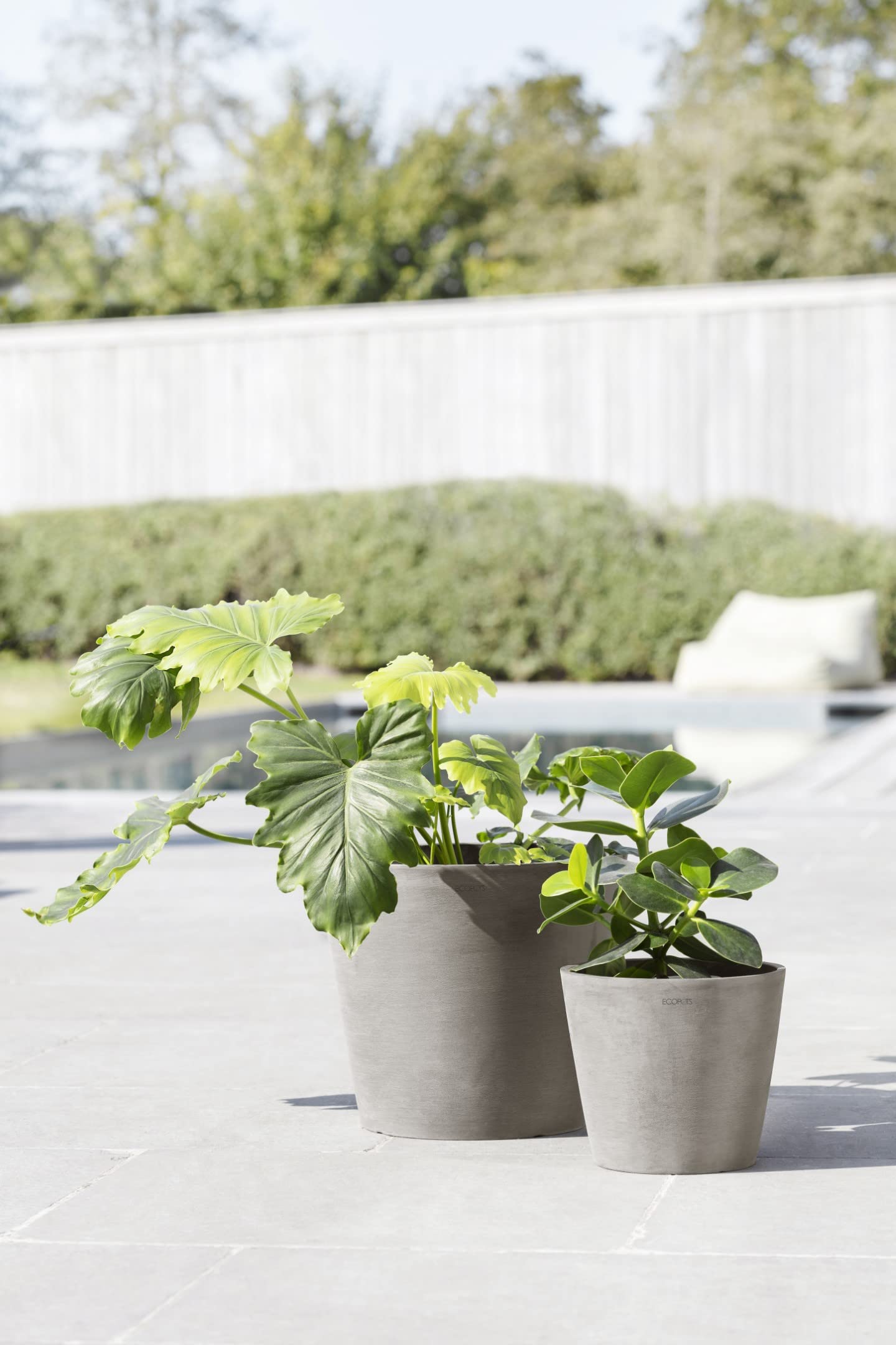 Amsterdam Small Round Planter - 8 in x 8 in x 7 in - Taupe - Taupe,8 in x 8 in x 7 in,Planter Only