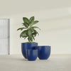 Alzira Large Round Fiberglass Planter - 30 in x 30 in x 28 in - Matte Cobalt Blue - Matte Cobalt Blue,30 in x 30 in x 28 in