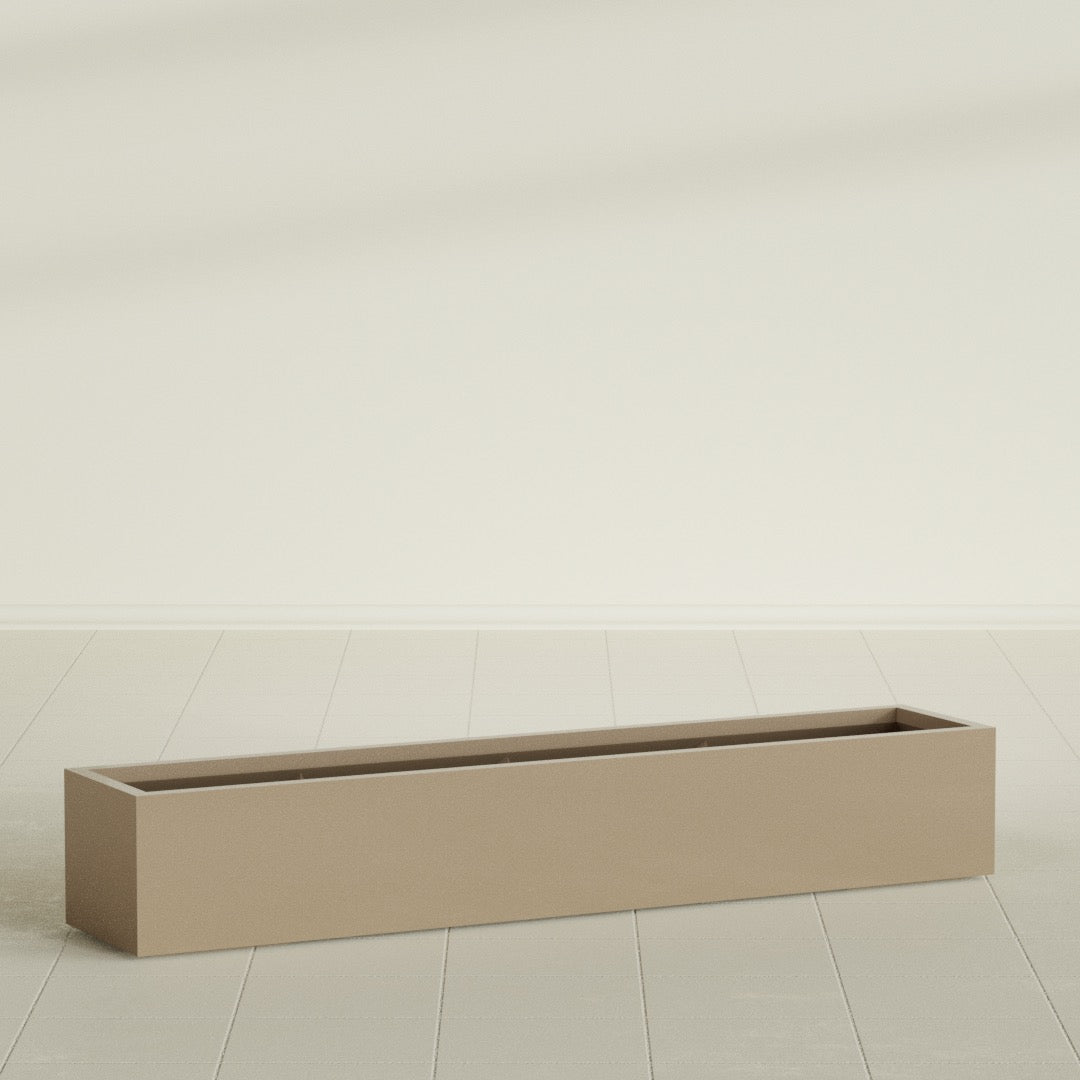 Cuba Extra Large Long Rectangle Fiberglass Planter - 72 in x 14 in x 12 in - Metallic Gold - Metallic Gold,72 in x 14 in x 12 in