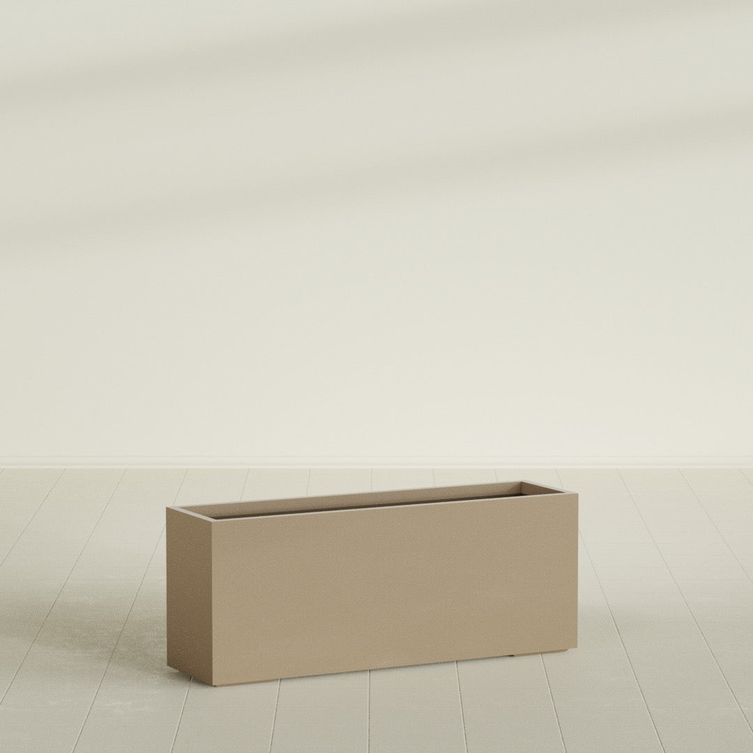 Tolga Extra Large Long Rectangle Fiberglass Planter - 60 in x 16 in x 24 in - Metallic Gold - Metallic Gold,60 in x 16 in x 24 in