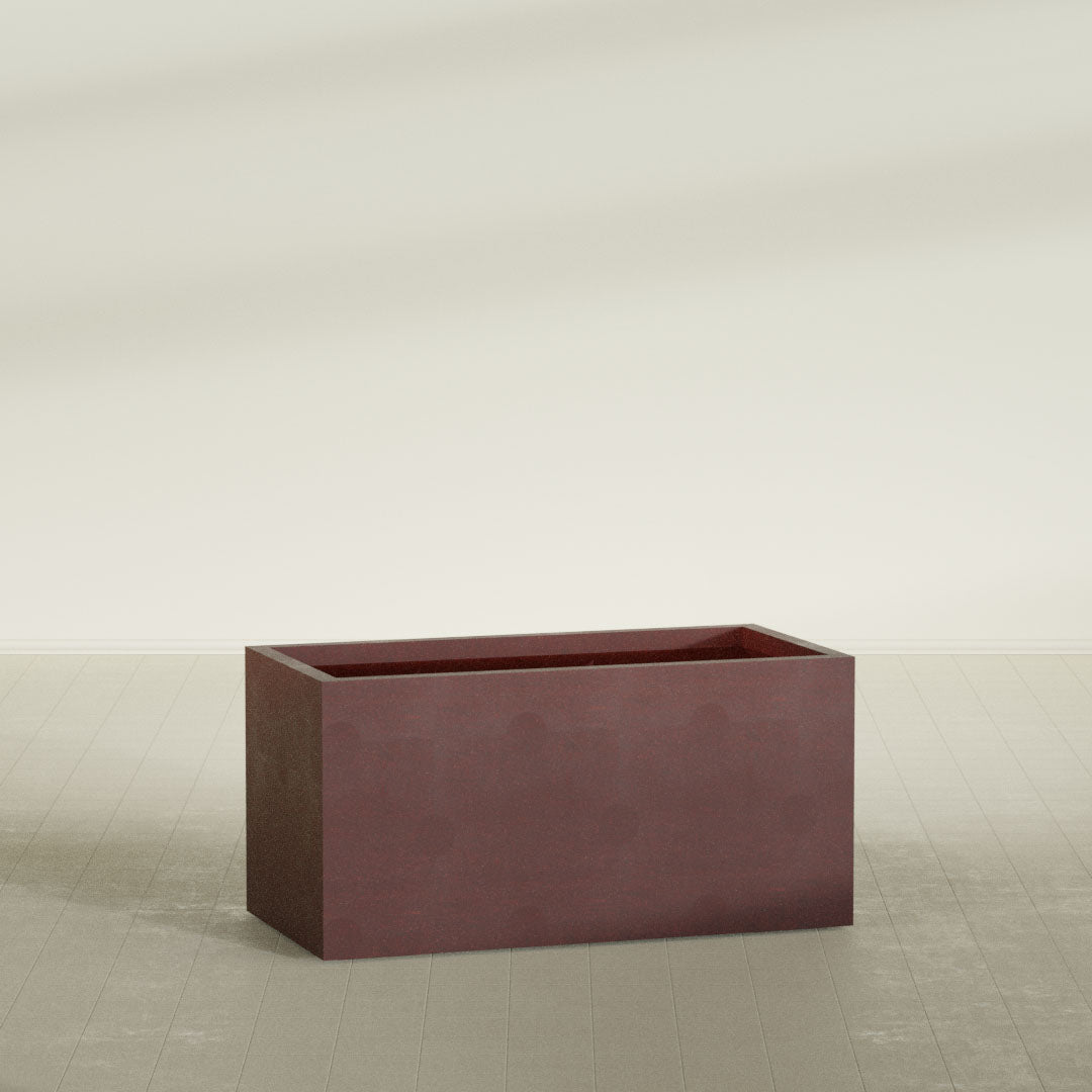 ProTone Fiberglass Premium Finish Extra Large Rectangle Planter - 48 in x 24 in x 24 in - Weathered Steel - Rust - Weathered Steel - Rust,48 in x 24 in x 24 in