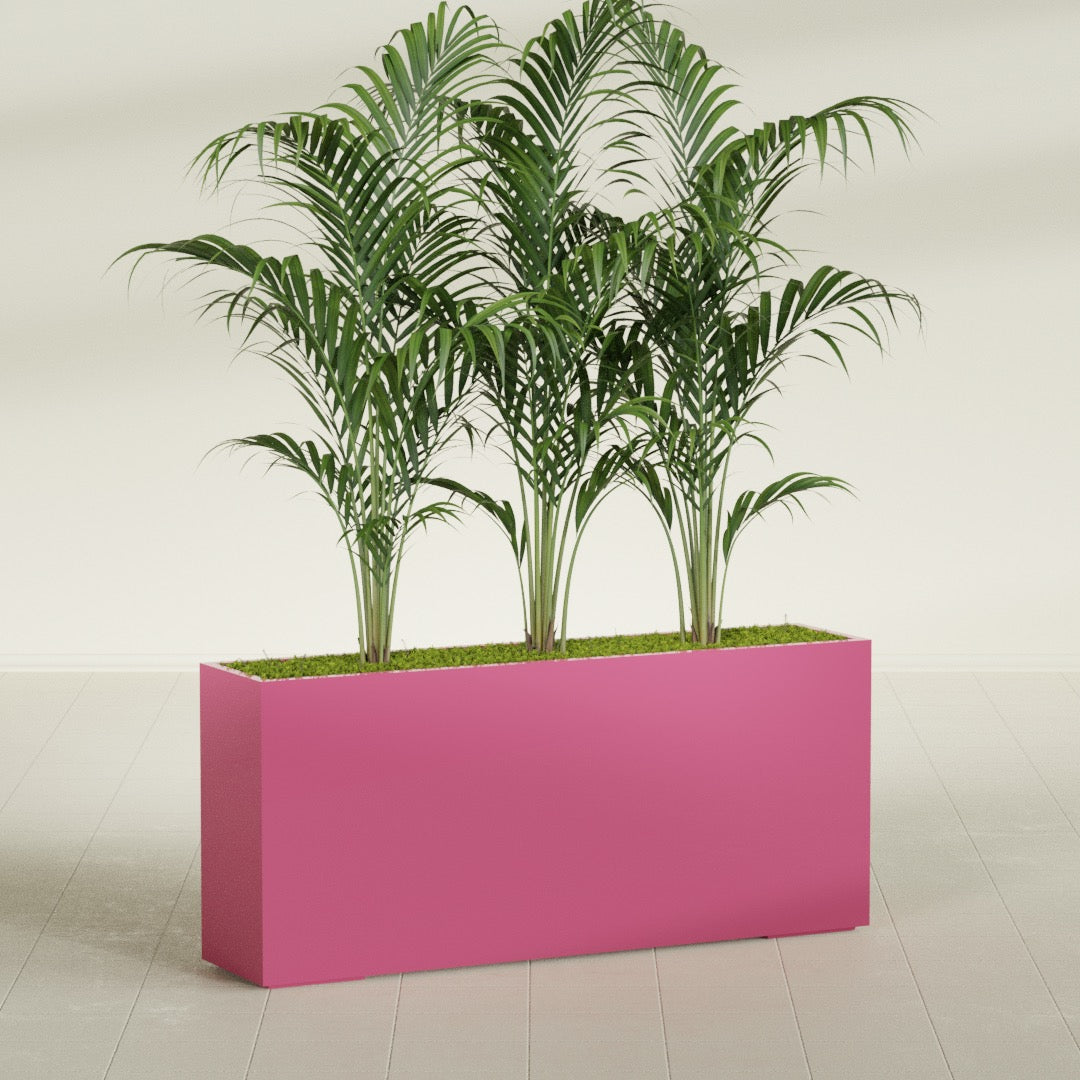 Potsdam Extra Large Long Rectangle Fiberglass Planter - 72 in x 16 in x 32 in - Gloss Pink Violet - Gloss Pink Violet,72 in x 16 in x 32 in