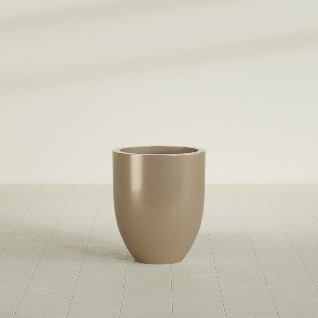 Valencia Medium Round Fiberglass Planter - 20 in x 20 in x 23 in - Metallic Gold - Metallic Gold,20 in x 20 in x 23 in